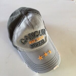 Caribbean Side Cancun Mexico Destination Distressed Adjustable baseball Cap